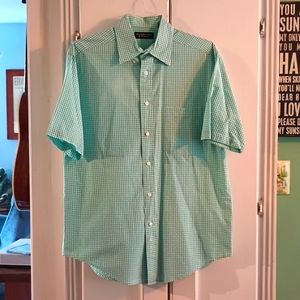 Plaid short sleeve shirt 100% cotton